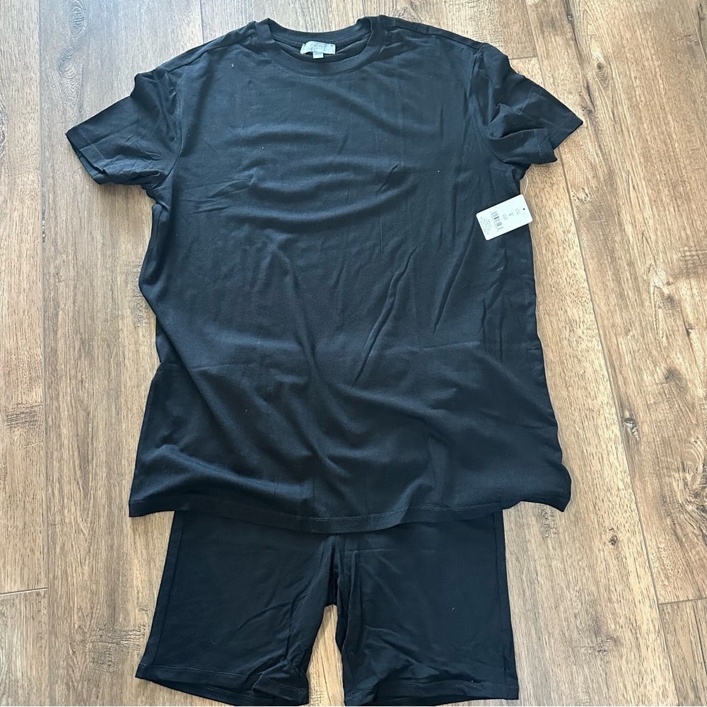 NEW! Loft Bike Short Pajama Lounge Set, Stretch, Soft, Black, Relaxed, Small